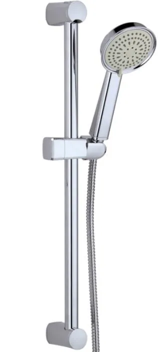 Stainless Steel Shower Set Rod With New Fashion Shower Head -Plastic Slider -Silver PVC Plastic Hose