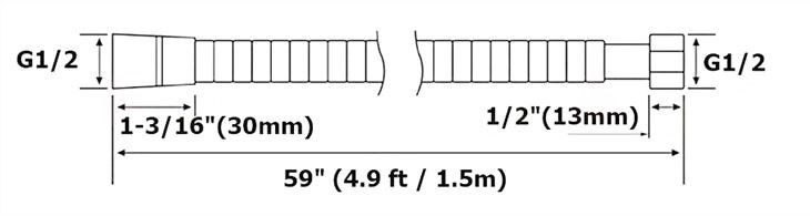 flexible Red Copper Shower hose replacement for shower head
